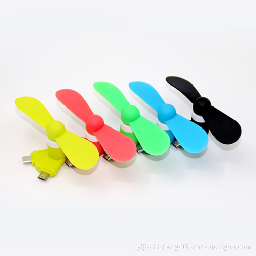 Yijiashishang Hot Portable Small 2 in 1 Mini USB Fan for Android and iOS Mobile Phone
